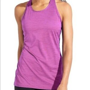 ATHLETA Stripe Chi Purple Racer Back Yoga Tank Top